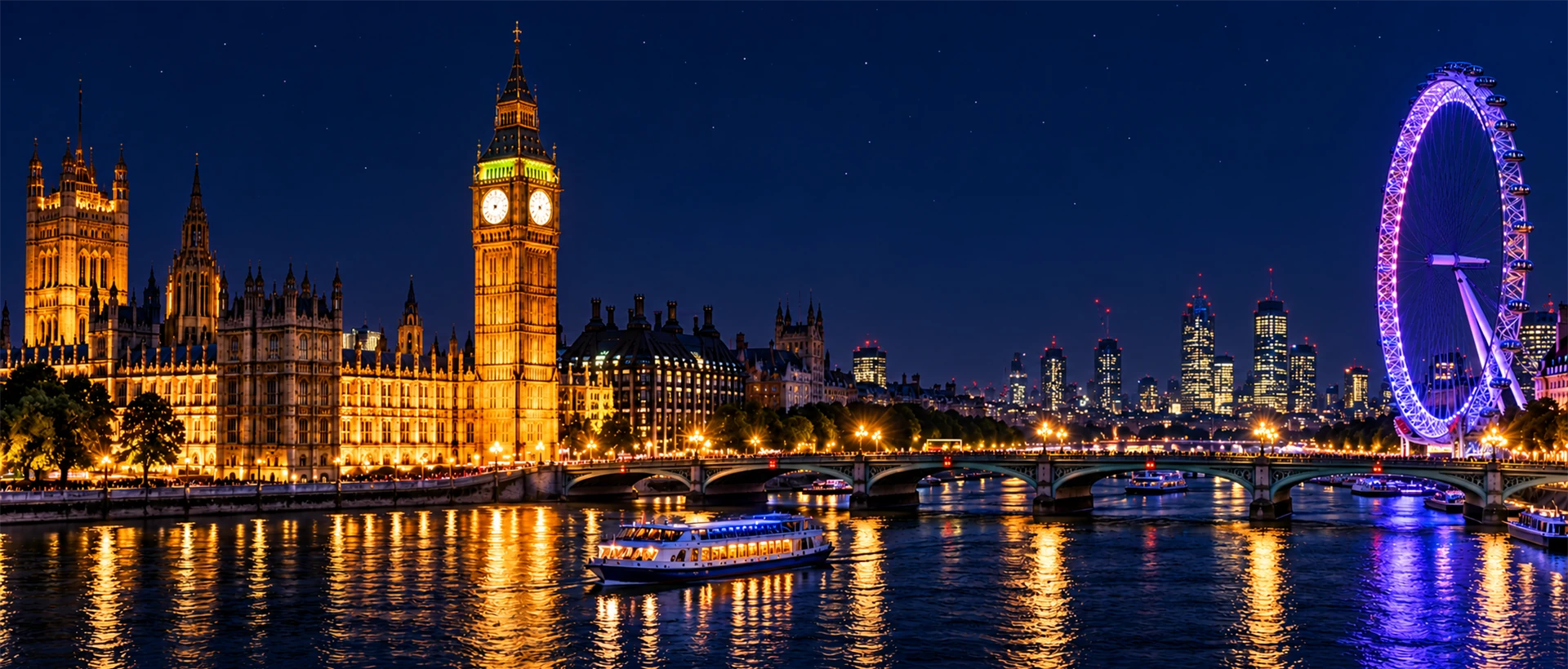 London cityscape at night